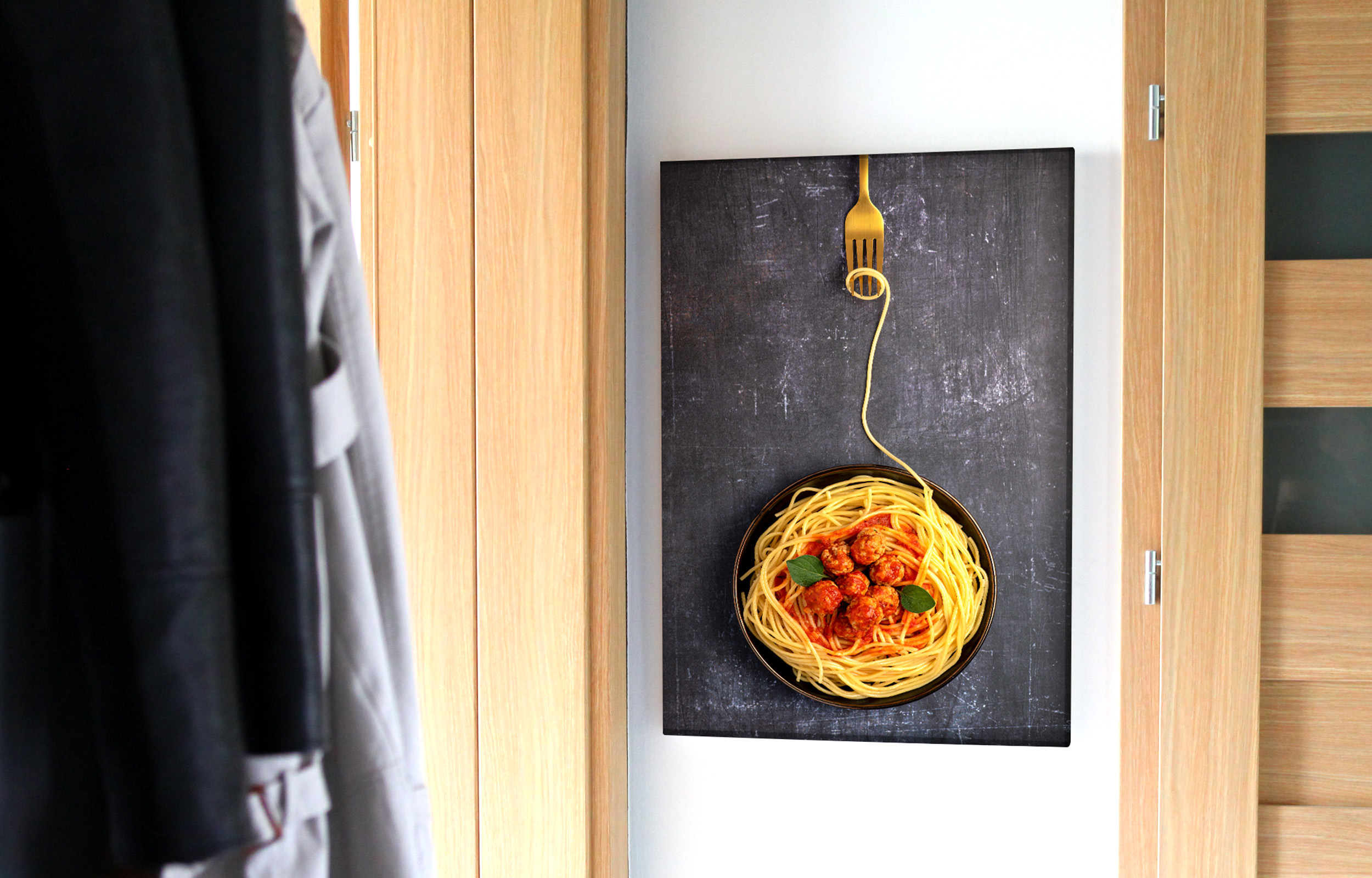 fotoobraz ze zdjeciem stylizowanym spaghetti bolognese