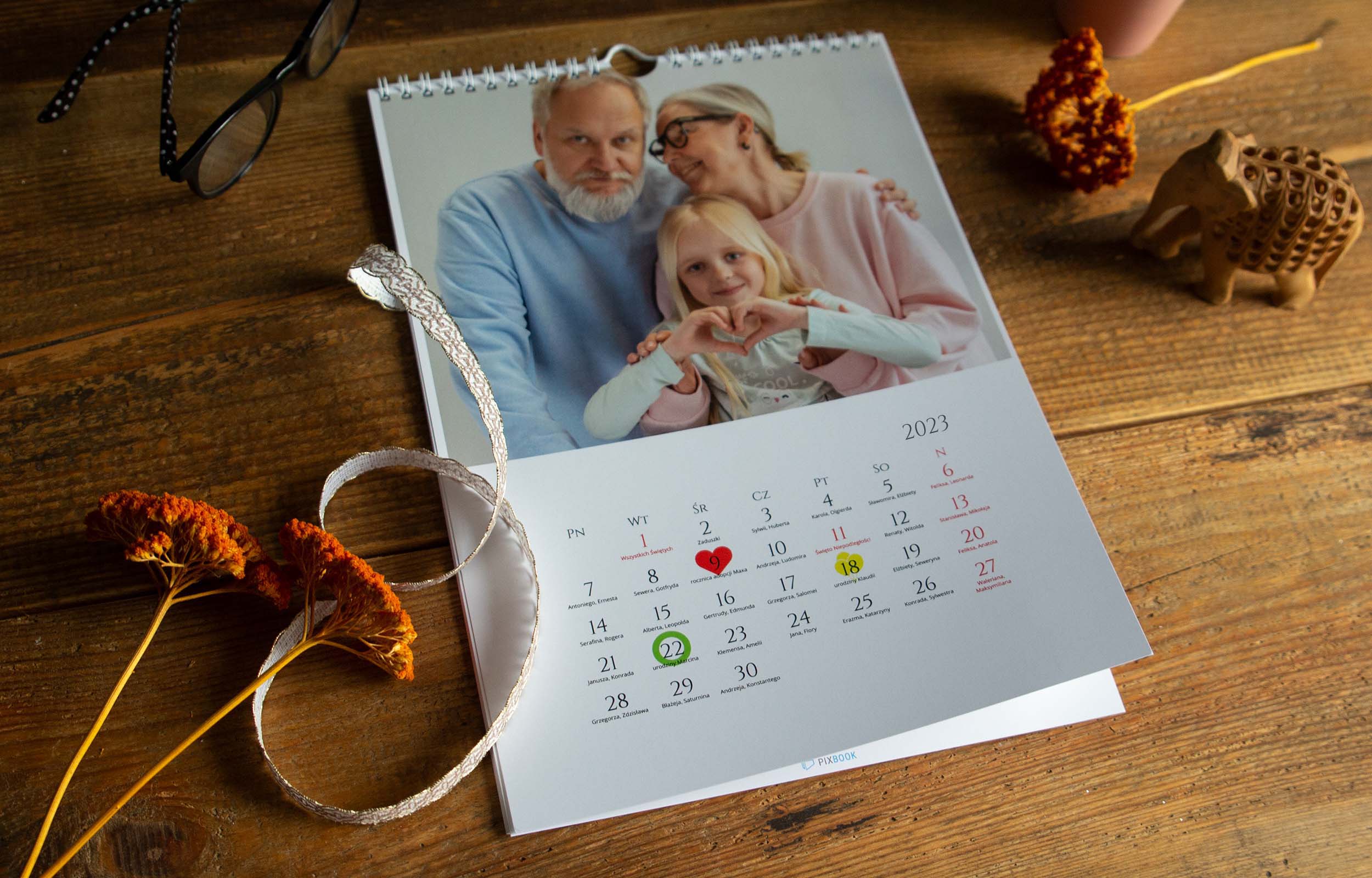 kalendarz ze zdjęciami dla dziadków