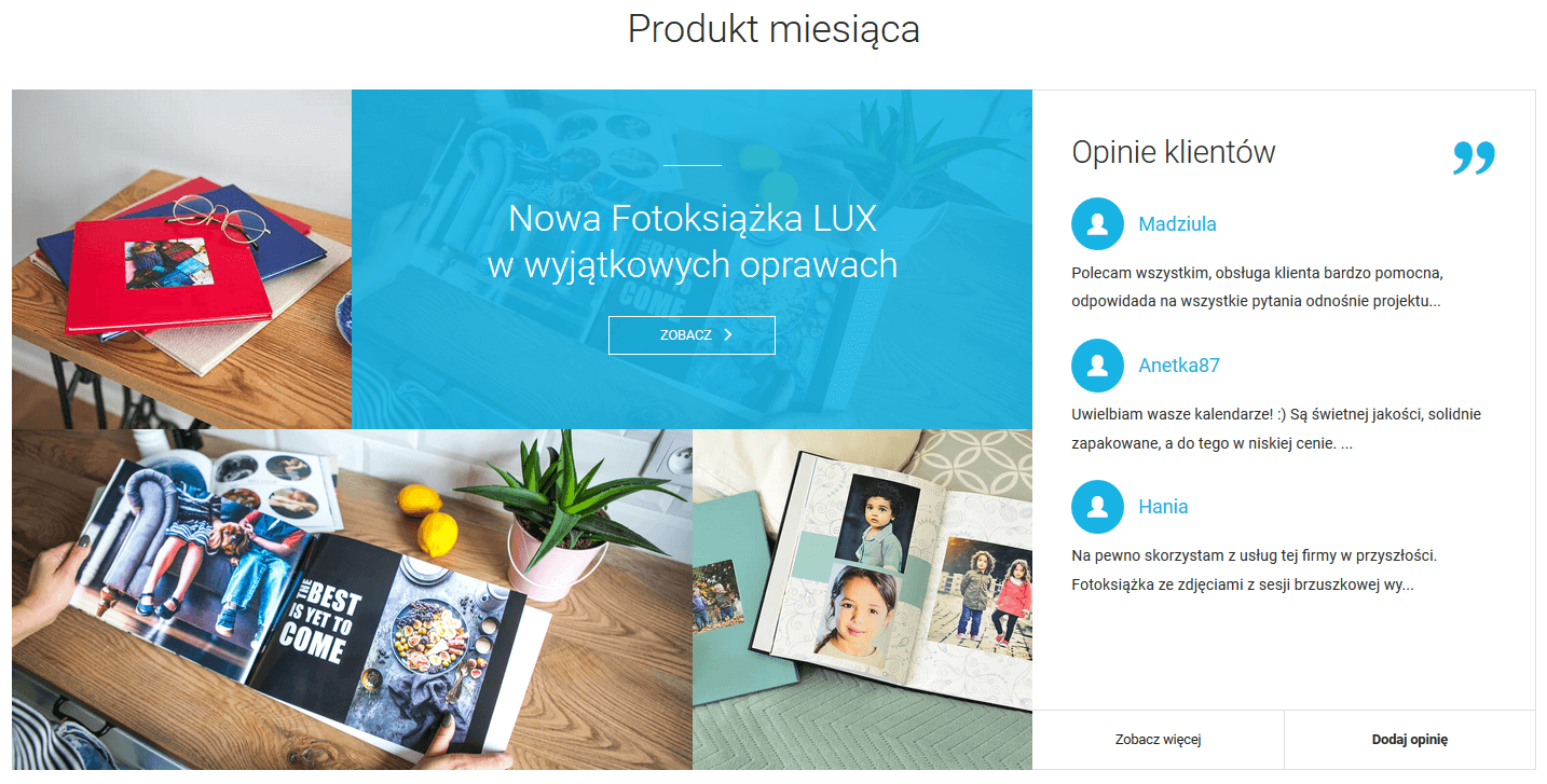 sekcja z promocją miesiąca